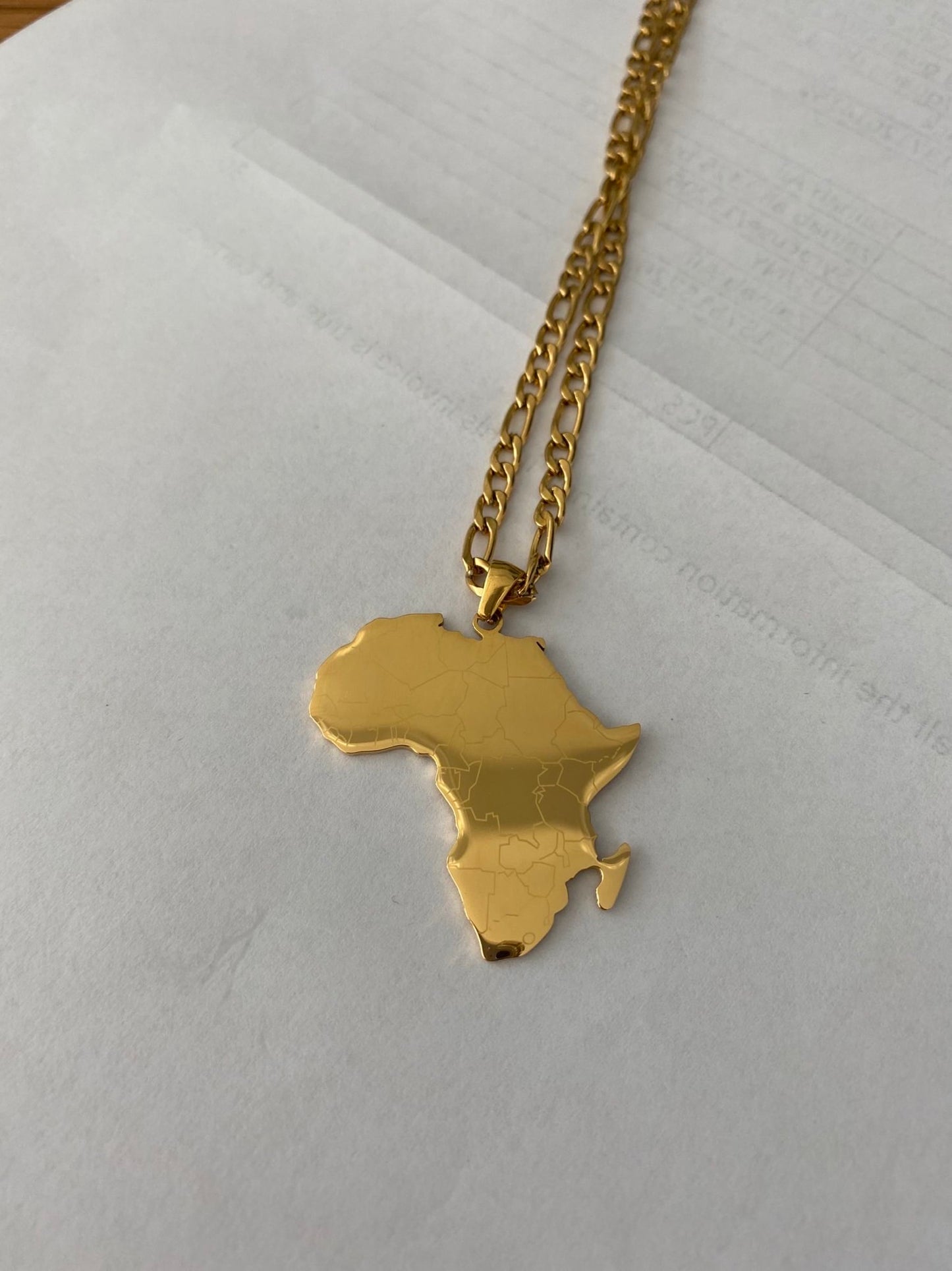 Africa shaped necklace